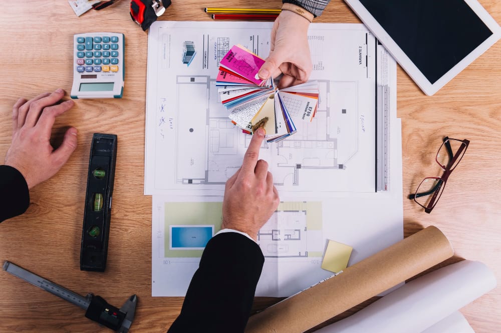 Modern workspace transformation by Irenic's office interior designer.